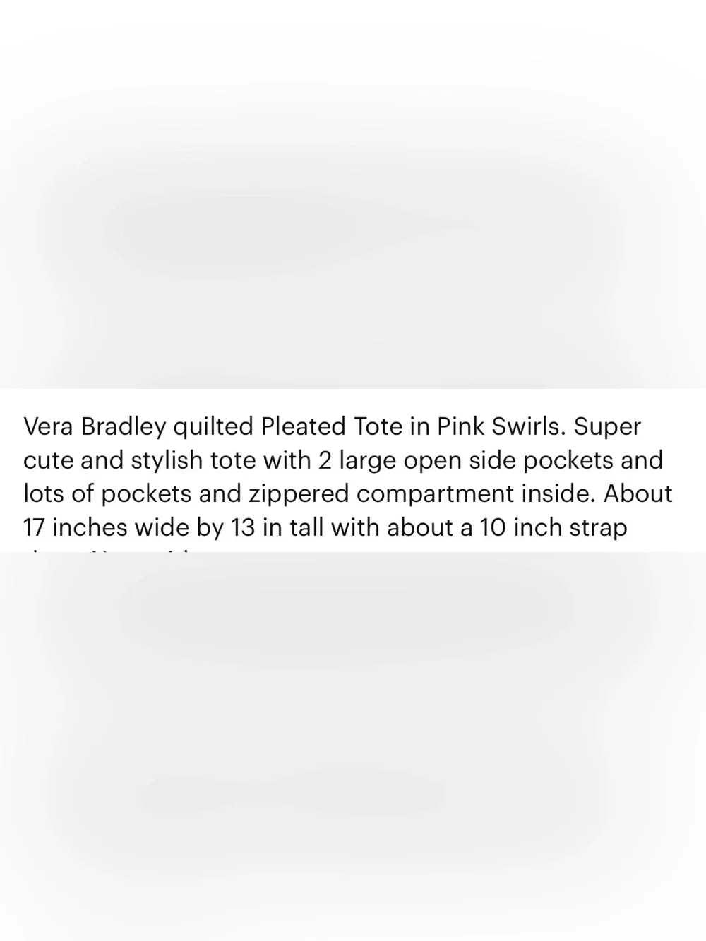 Pleated tote pink swirls